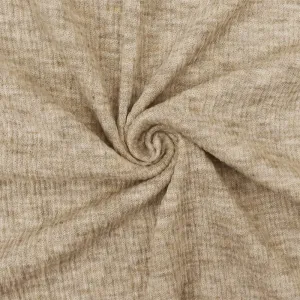 1 1/2 YD PC-Beach Beige-Gray-White Texture Crinkle Stretch Poly Jersey Knit Fabric