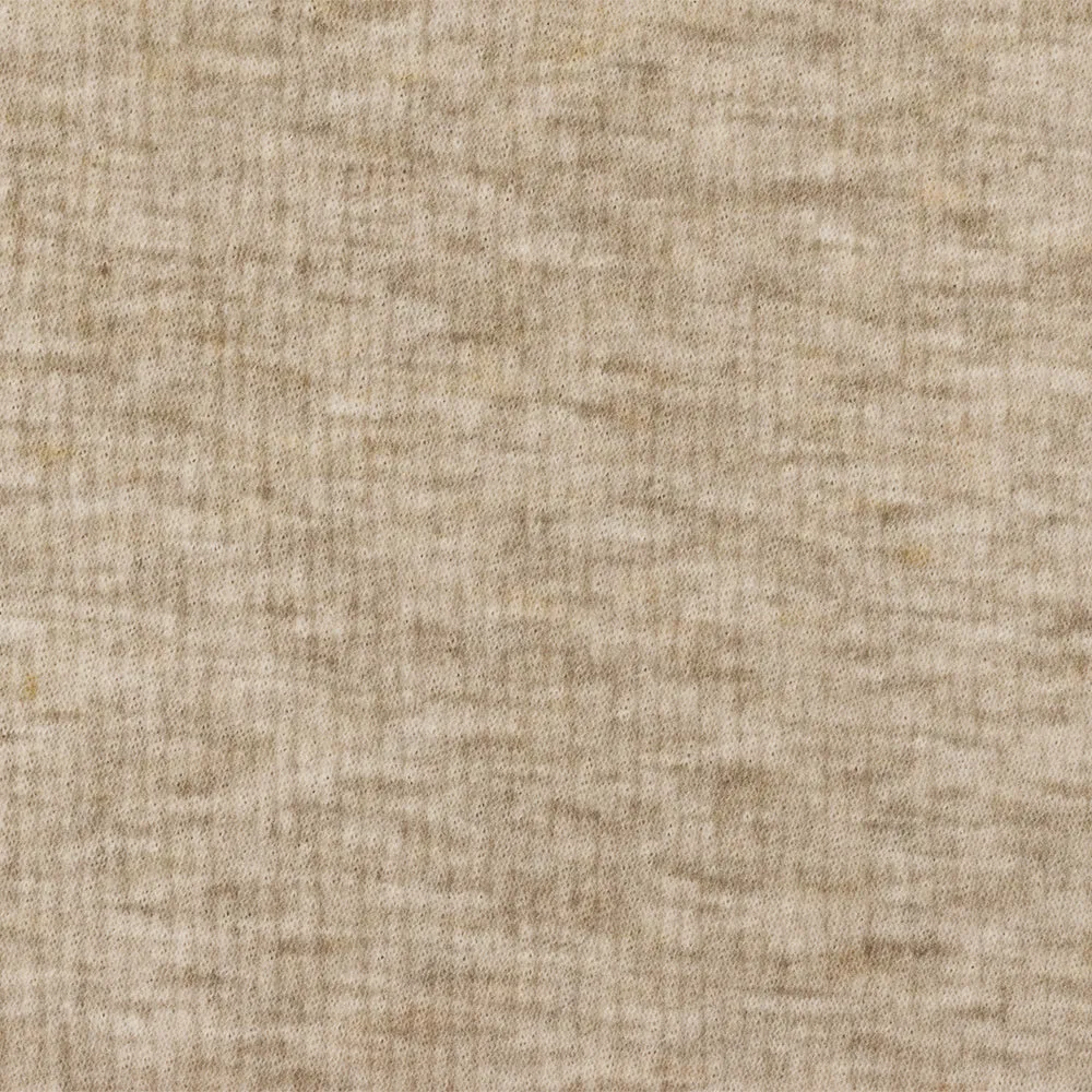 1 1/2 YD PC-Beach Beige-Gray-White Texture Crinkle Stretch Poly Jersey Knit Fabric