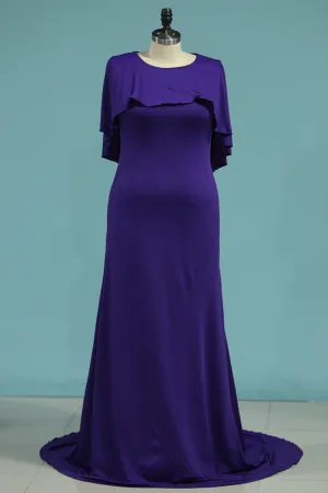 2024 Scoop Mermaid Evening Dresses Spandex Sweep Train
