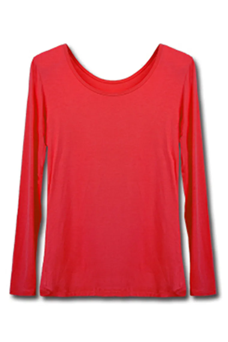 2024 Women'S Round Neck Modal Stretch & Slim T-Shirt Tops Long Sleeve For Muslim Dresses