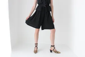 90s Pure Silk Knee Length Wide Leg Culotte Shorts
