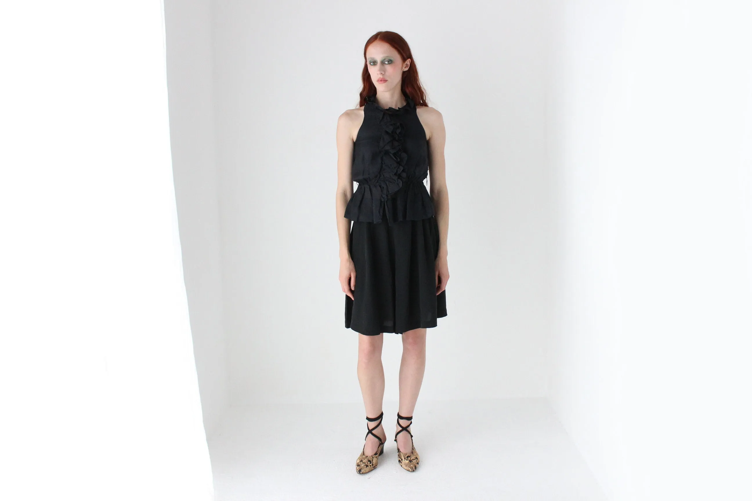90s Pure Silk Knee Length Wide Leg Culotte Shorts