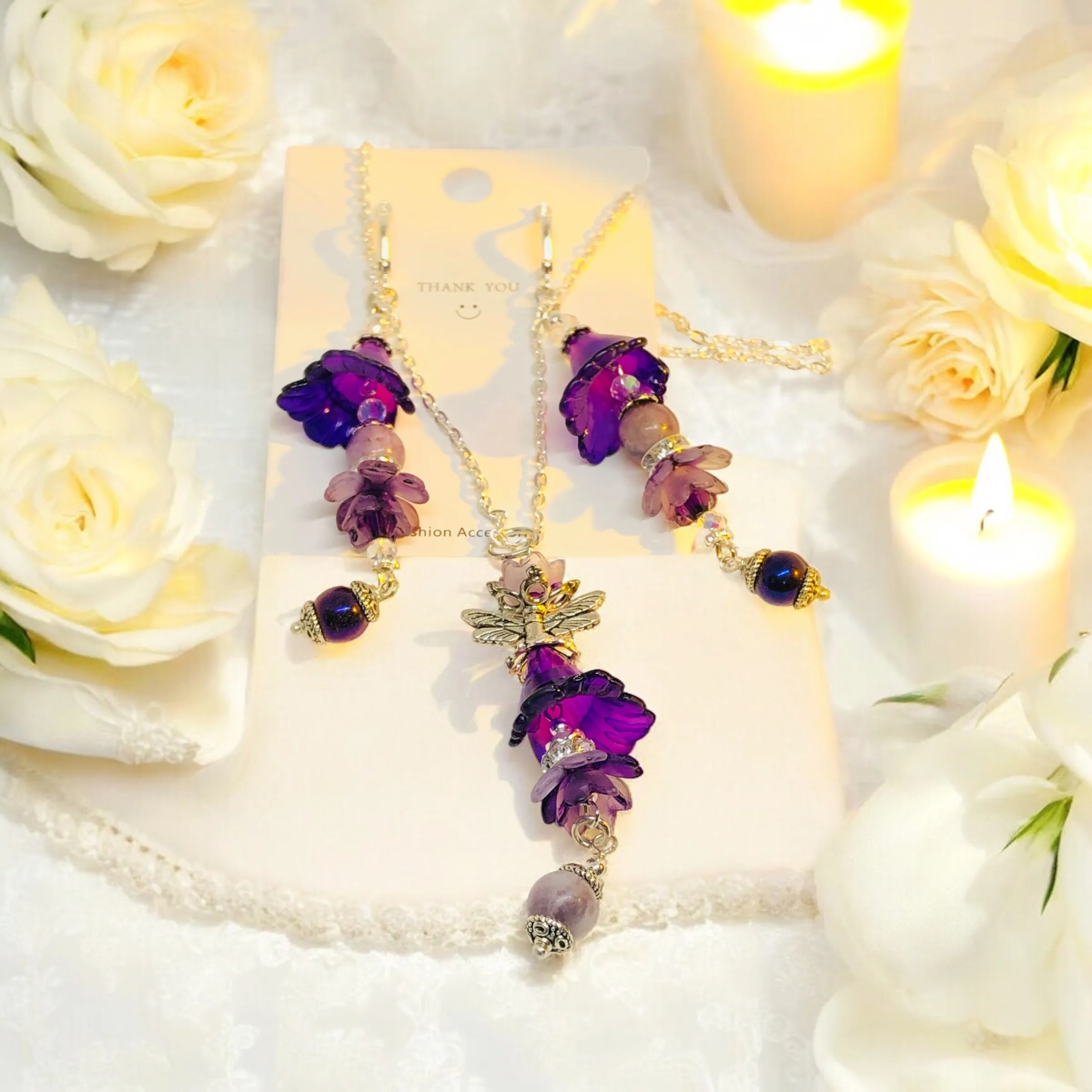 Amethyst Bohemian Bloom Angel Set