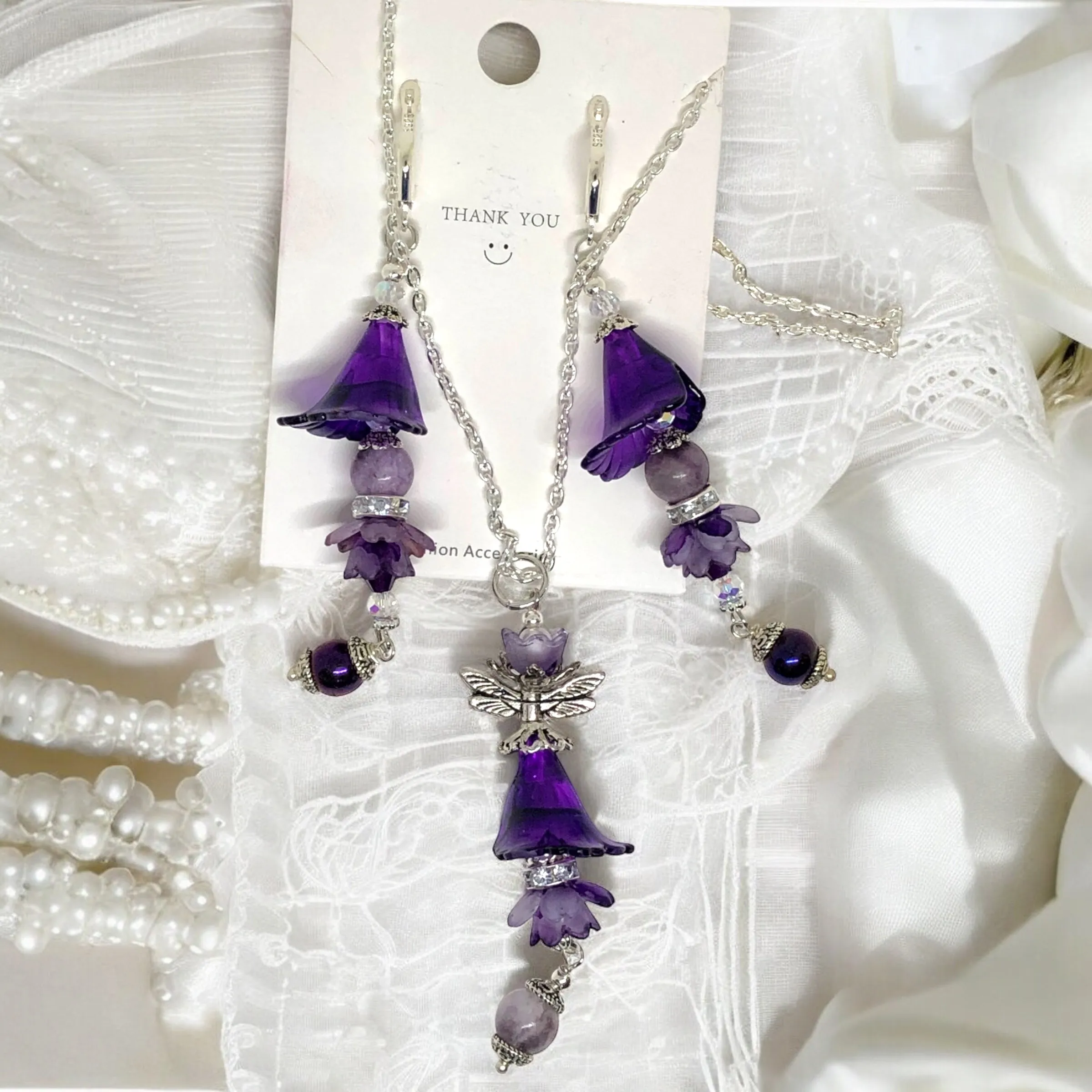 Amethyst Bohemian Bloom Angel Set