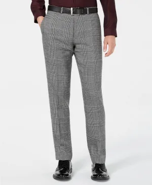 Bar III Men's Slim Fit Dress Pants BlackWhite Plaid 29 x 30