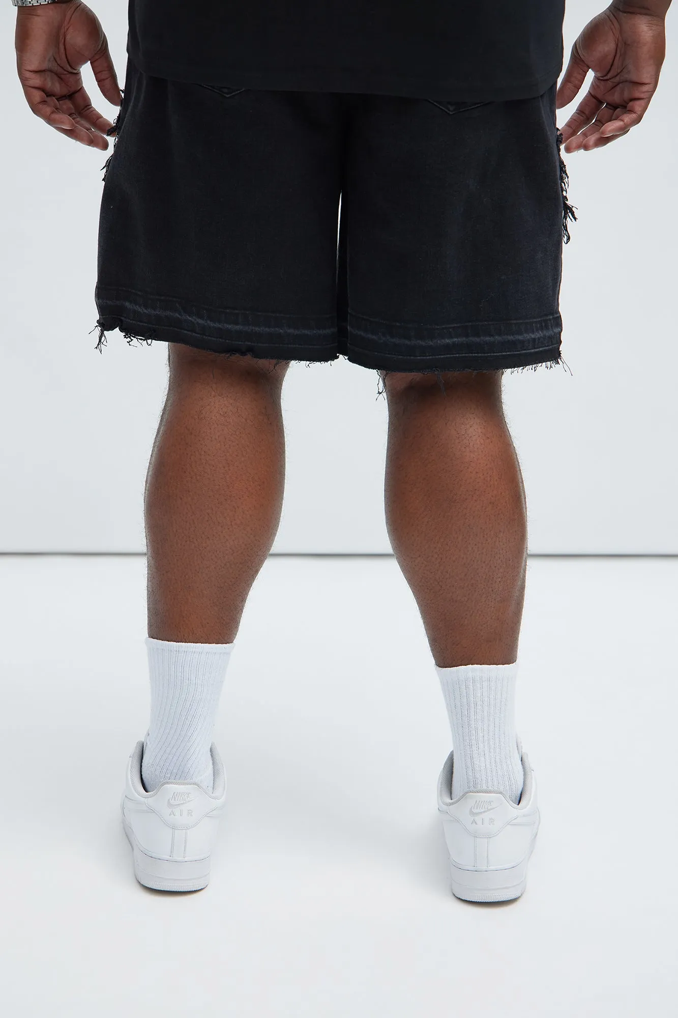 Barker Relaxed Denim Shorts - Black