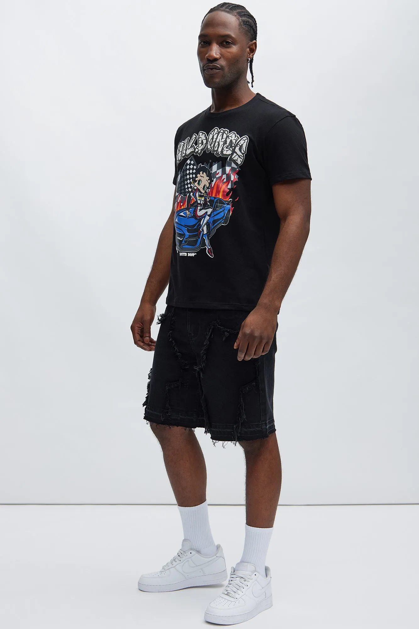 Barker Relaxed Denim Shorts - Black