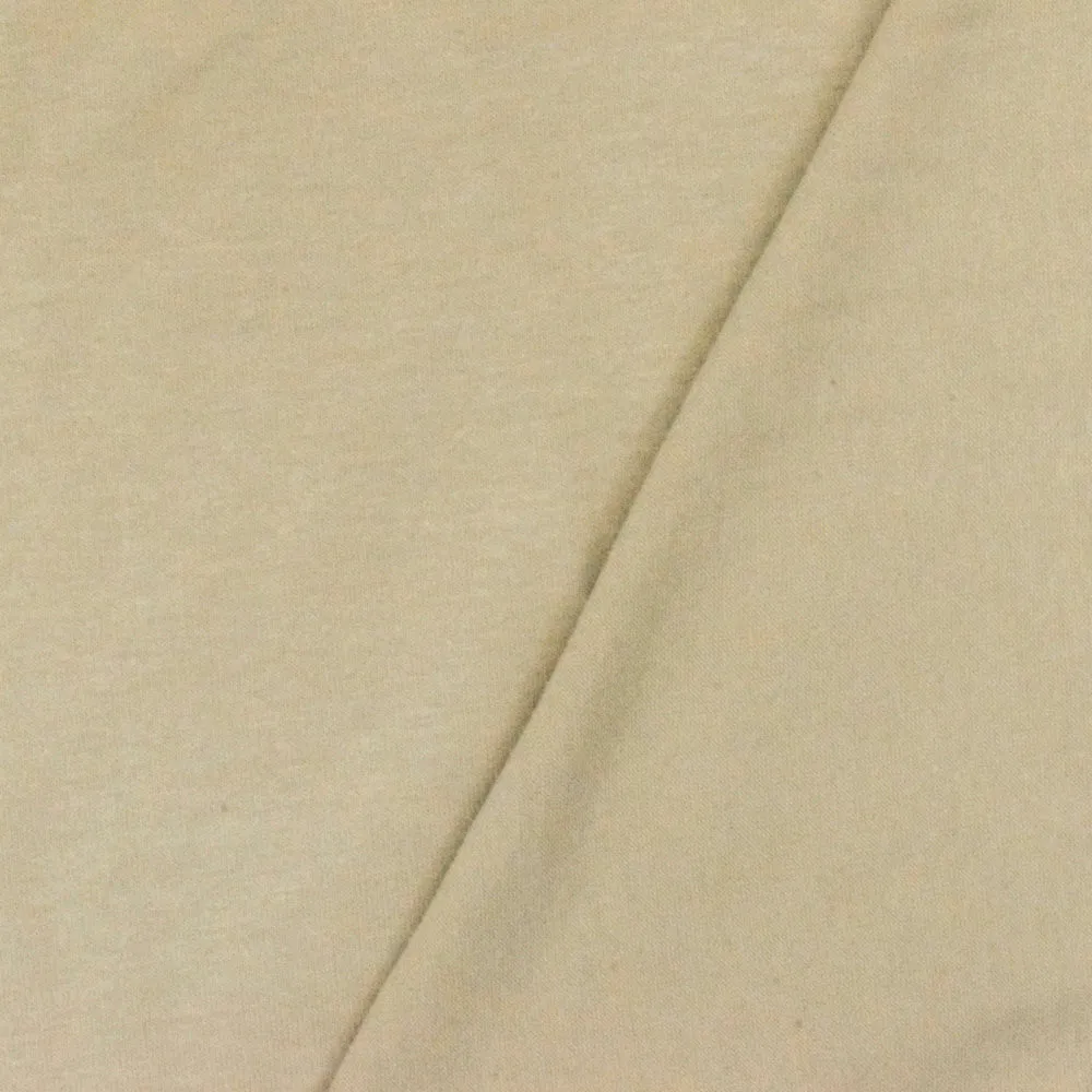 Beige Solid Stretch Cotton Jersey Knit Fabric