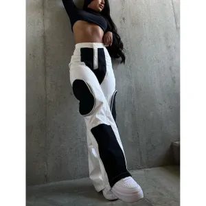 Black & White Pocket Straight Pants