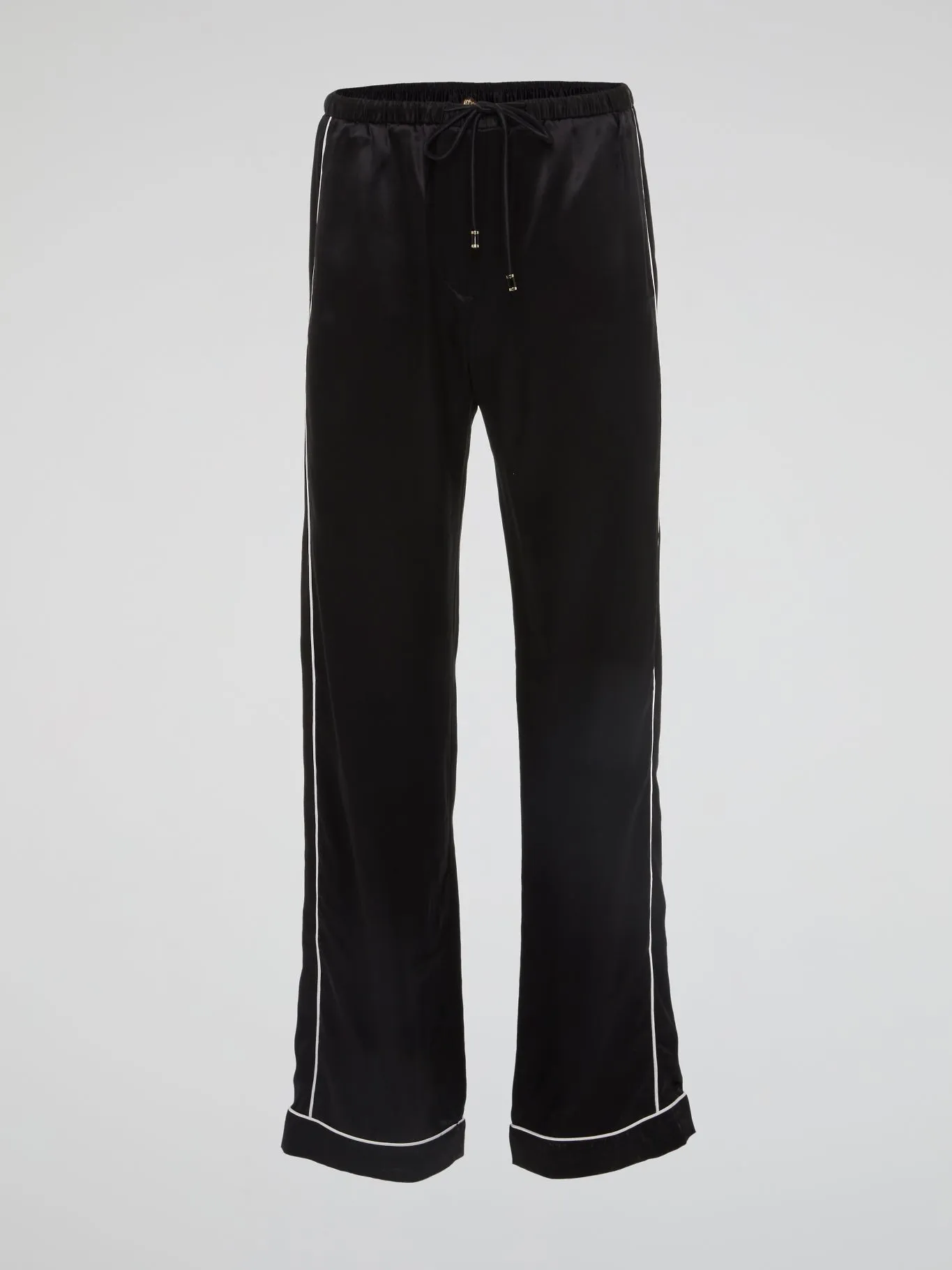 Black Contrast Lining Flared Pants