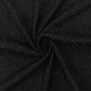 Black Stripe Stretch Brushed 7x4 Rib Knit Fabric
