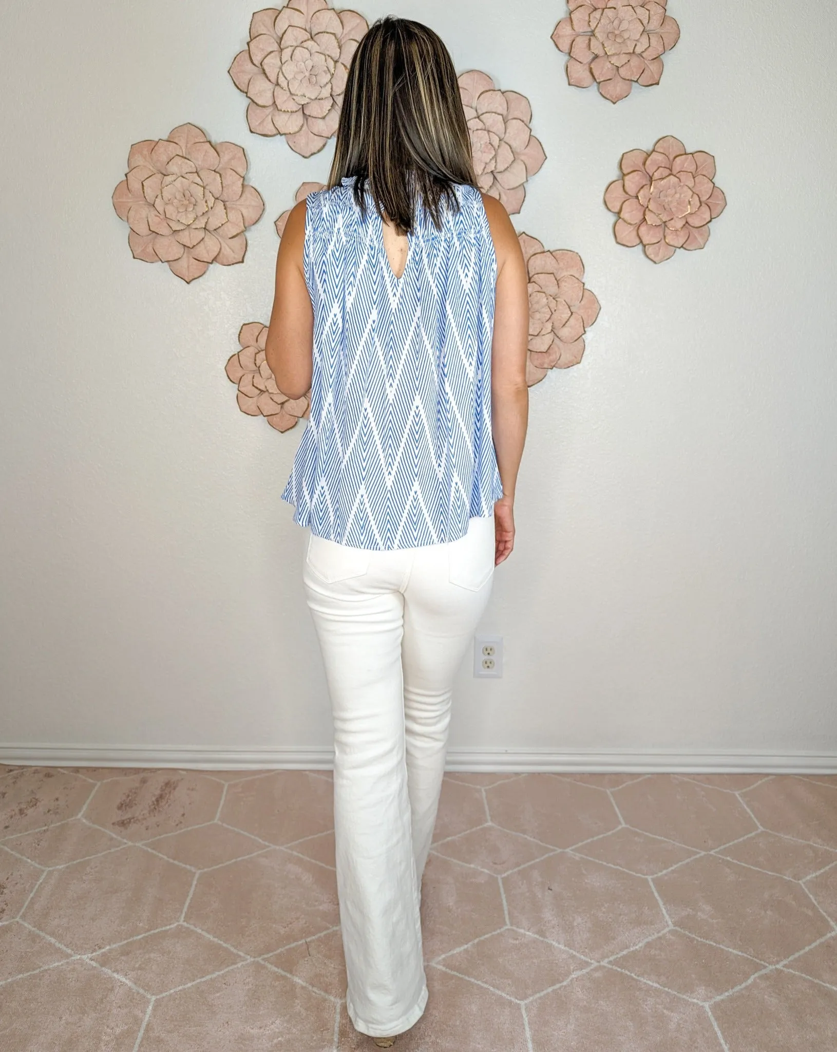 Blue Chevron Top