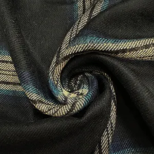 Blue Multi Plaid Single Sided Flannel Shirting Fabric