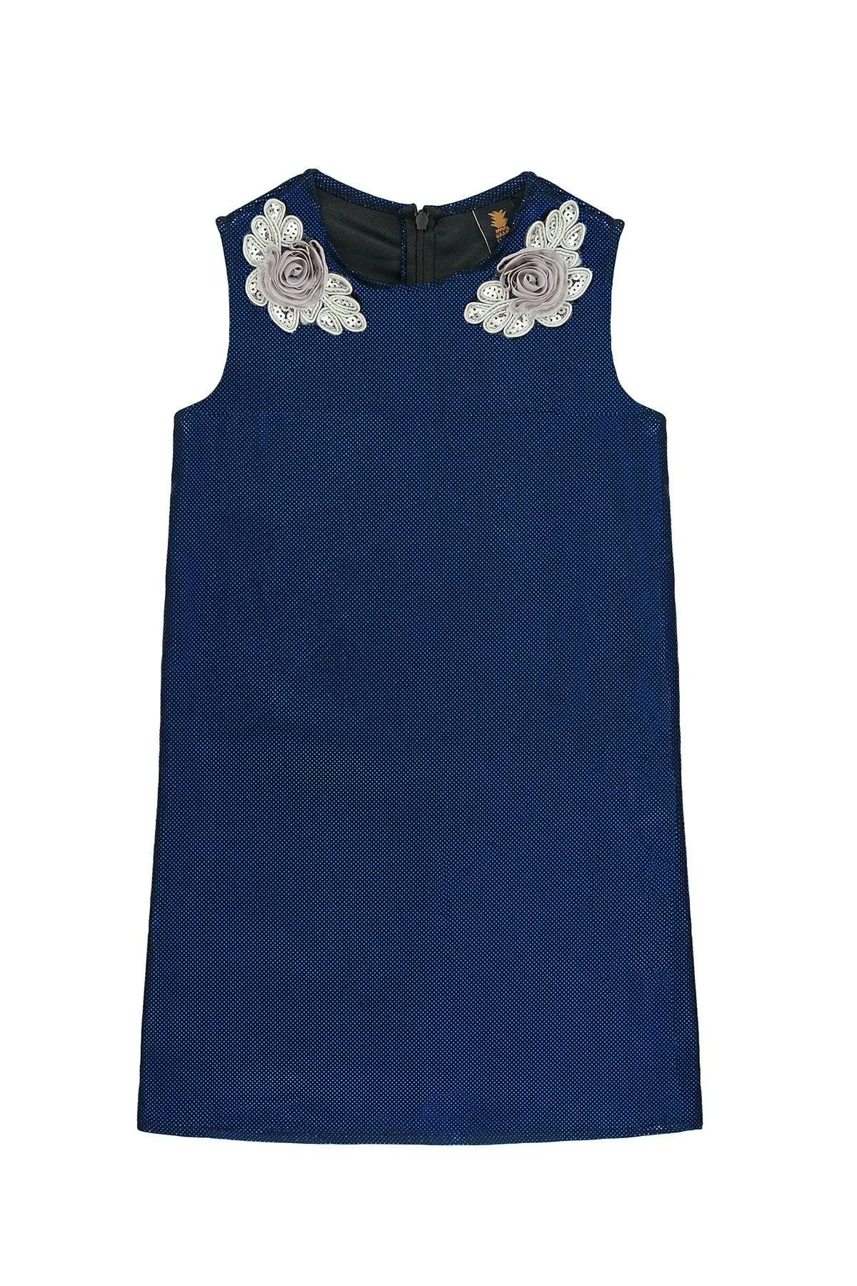 Blue Navy Stretchy Metallic Evening Chic Cocktail Mommy and Me Dress