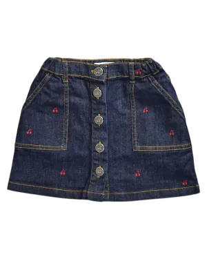 Bonpoint Denim Button Skirt 6T