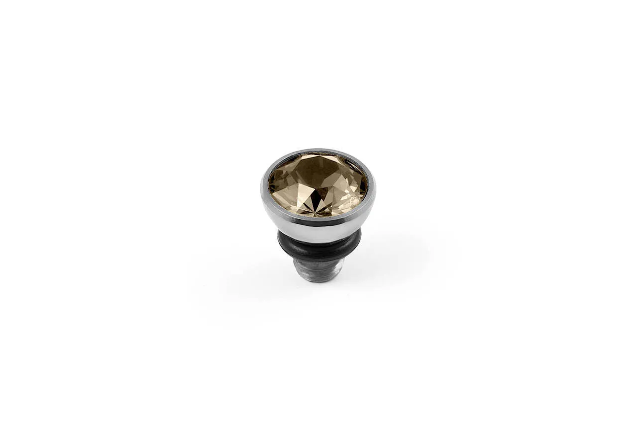 Bottone 5mm Light Silk Top Silver