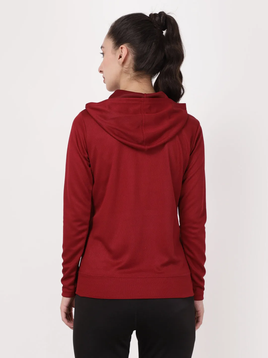 Burgundy Sassy Full Sleeves Hoodie