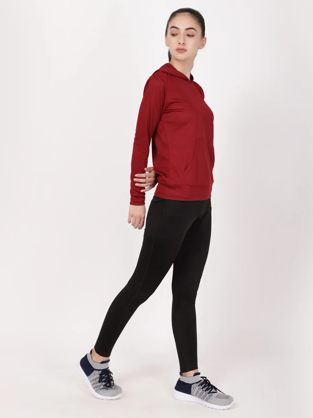 Burgundy Sassy Full Sleeves Hoodie