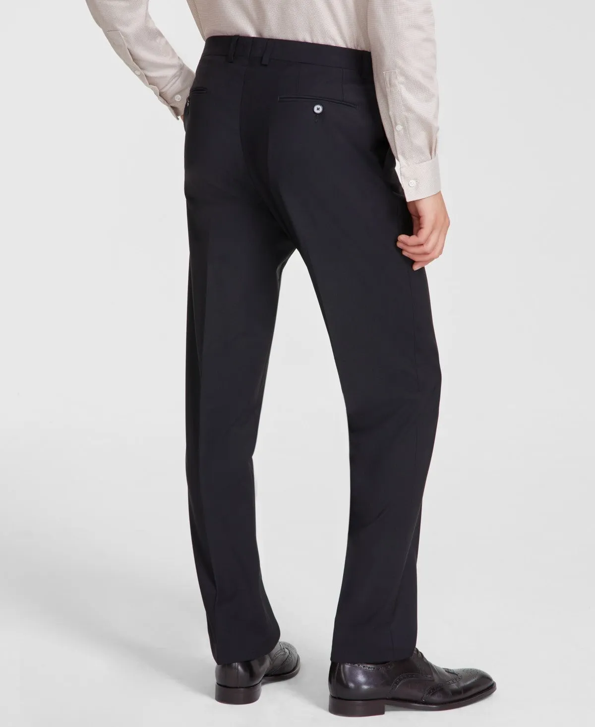 Calvin Klein Mens Slim fit Dress Pants 34 / 34 Black Solid Stretch