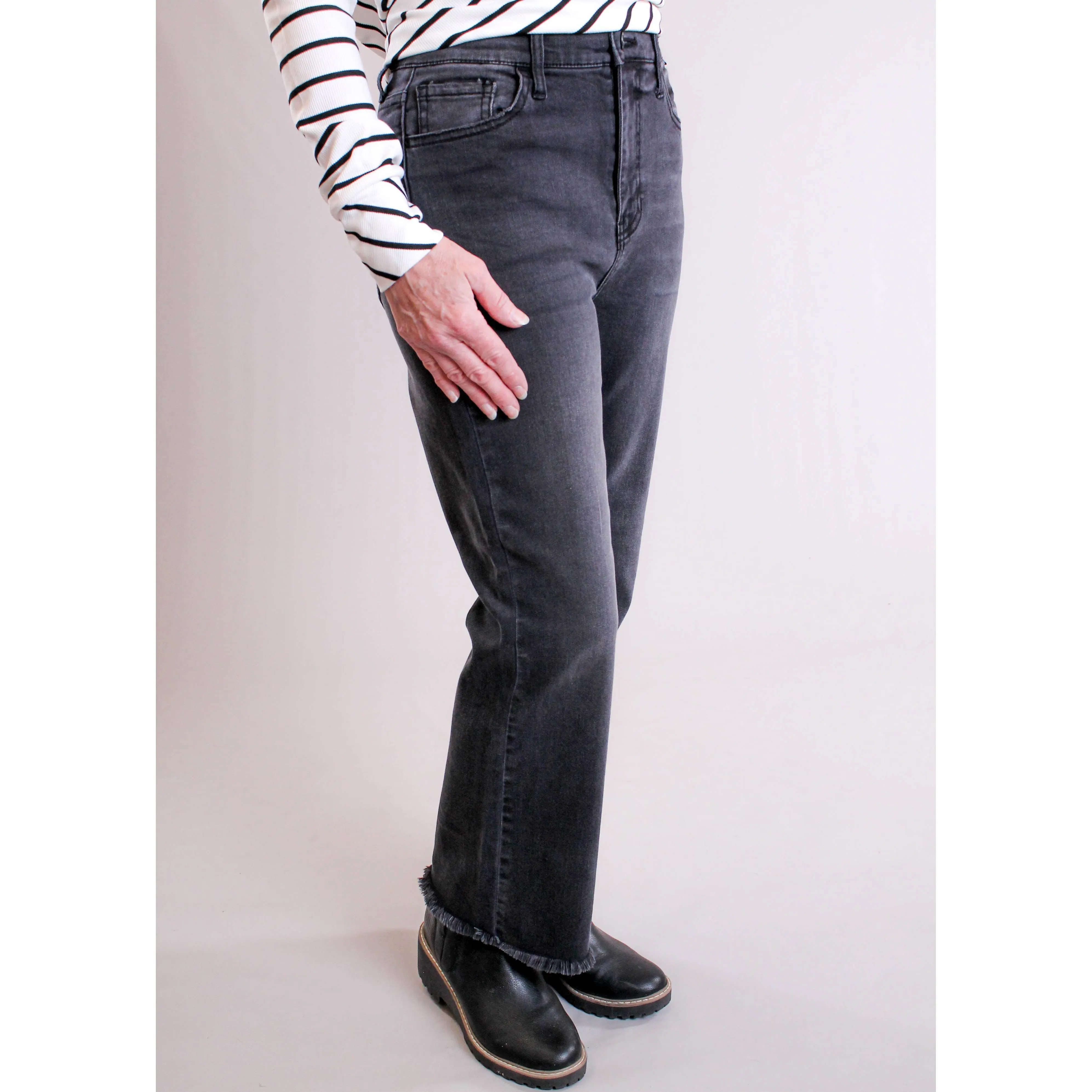 Cello High Rise Crop Flare Jeans