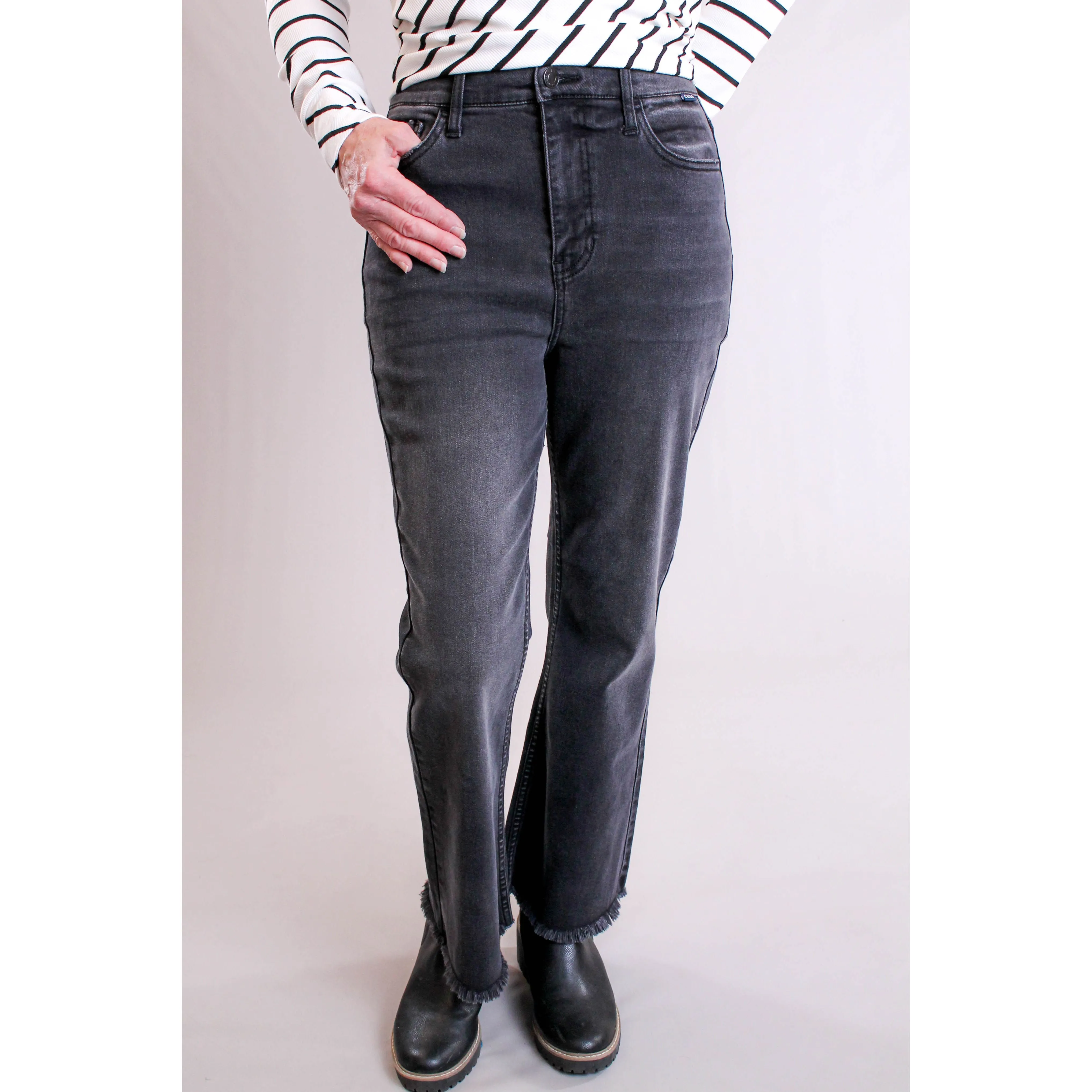 Cello High Rise Crop Flare Jeans
