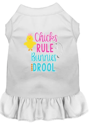 Chicks Rule Screen Print Dog Dress White Xxl (18)