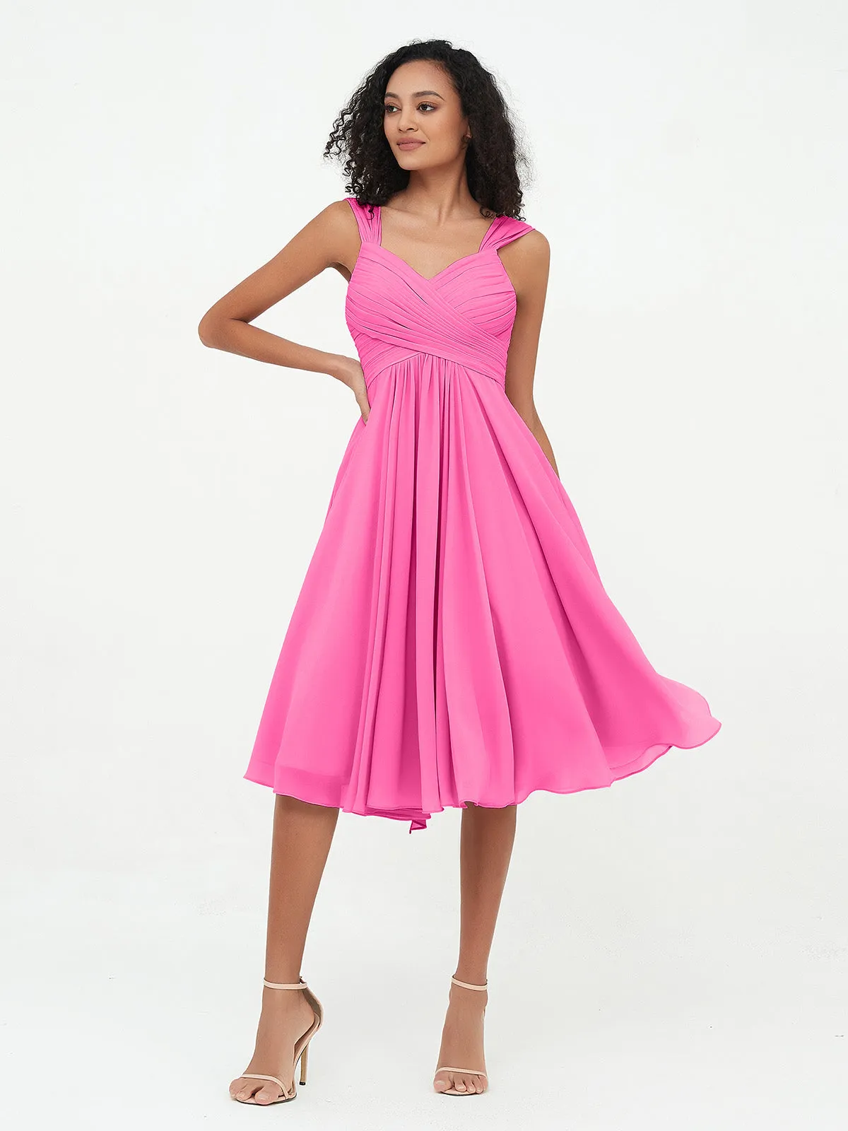 Chiffon Empire Short Dresses with Pockets-Azalea