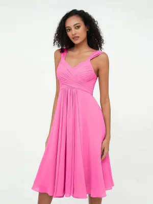 Chiffon Empire Short Dresses with Pockets-Azalea