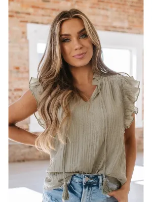 Conway Flutter Sleeve Textured Blouse