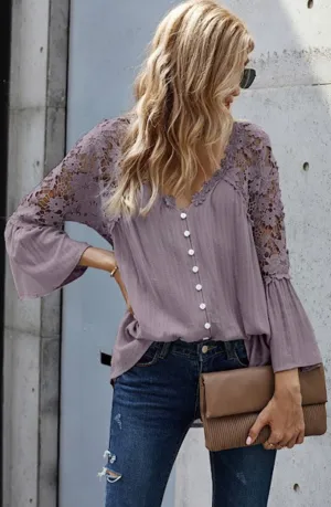 Crochet Top with flare sleeve