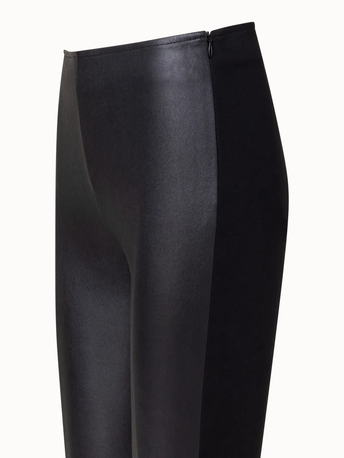 Fitted Nappa Leather and Jersey Pants