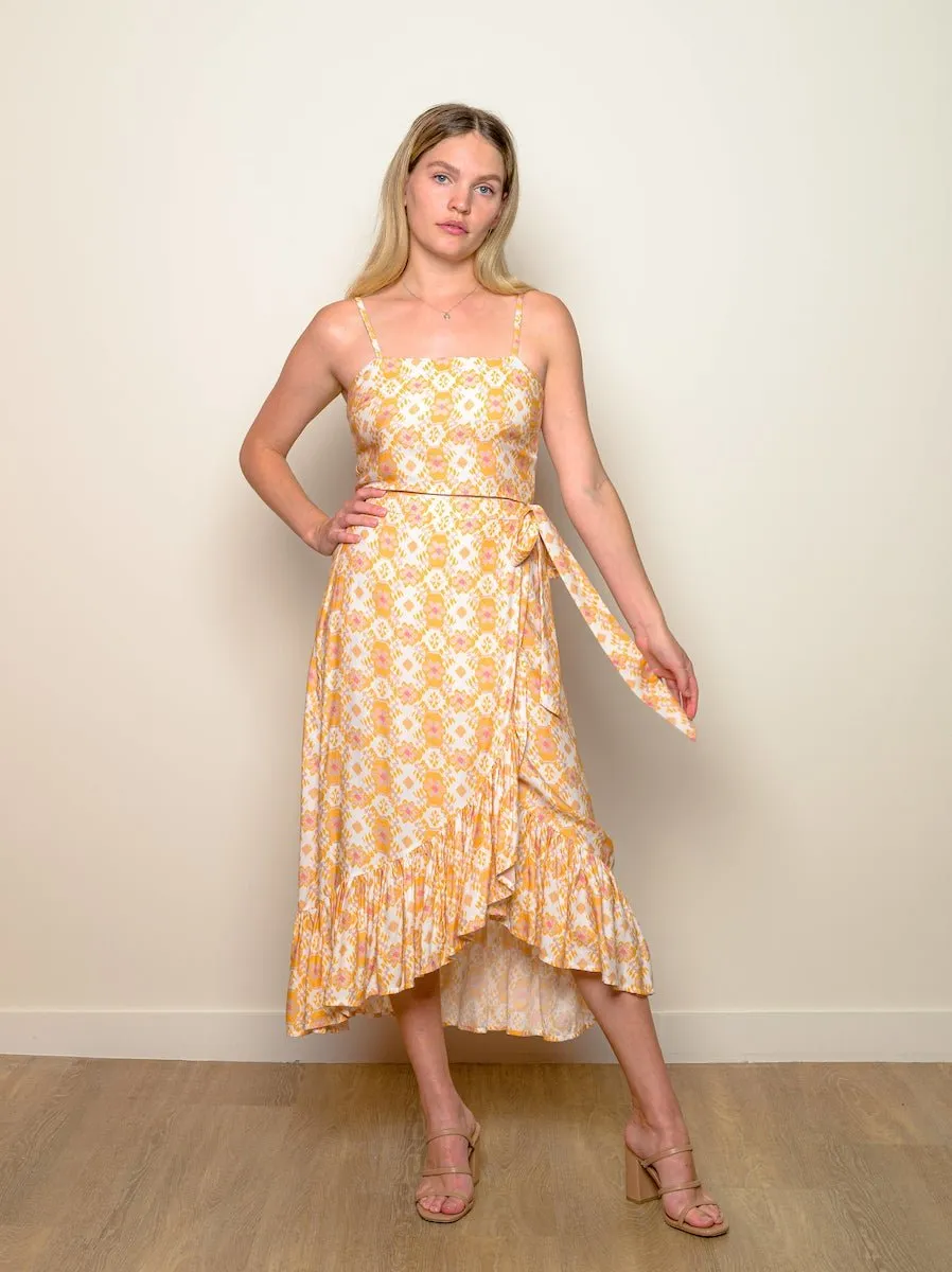 Floral Print "Mellow" Wrap Skirt