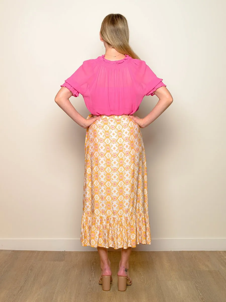 Floral Print "Mellow" Wrap Skirt