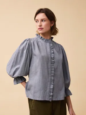 Frankie Mini Gingham Blouse - Grey