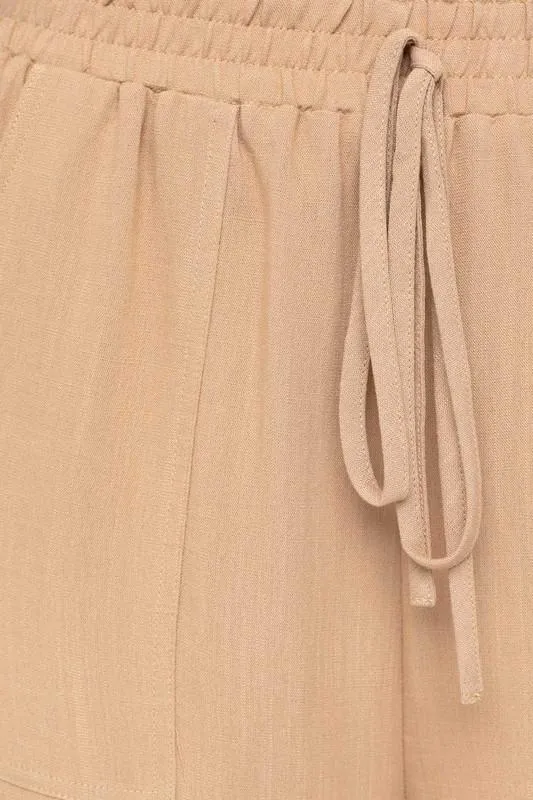 Frayed Hem Tie Pants