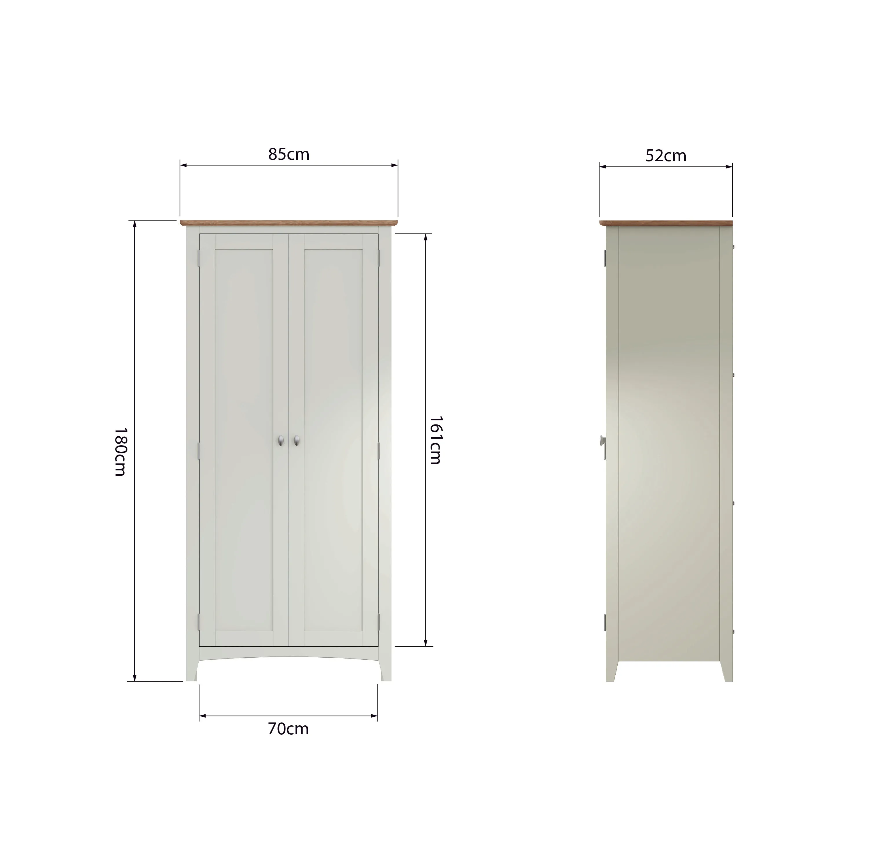 Geras White Full Hanging Wardrobe