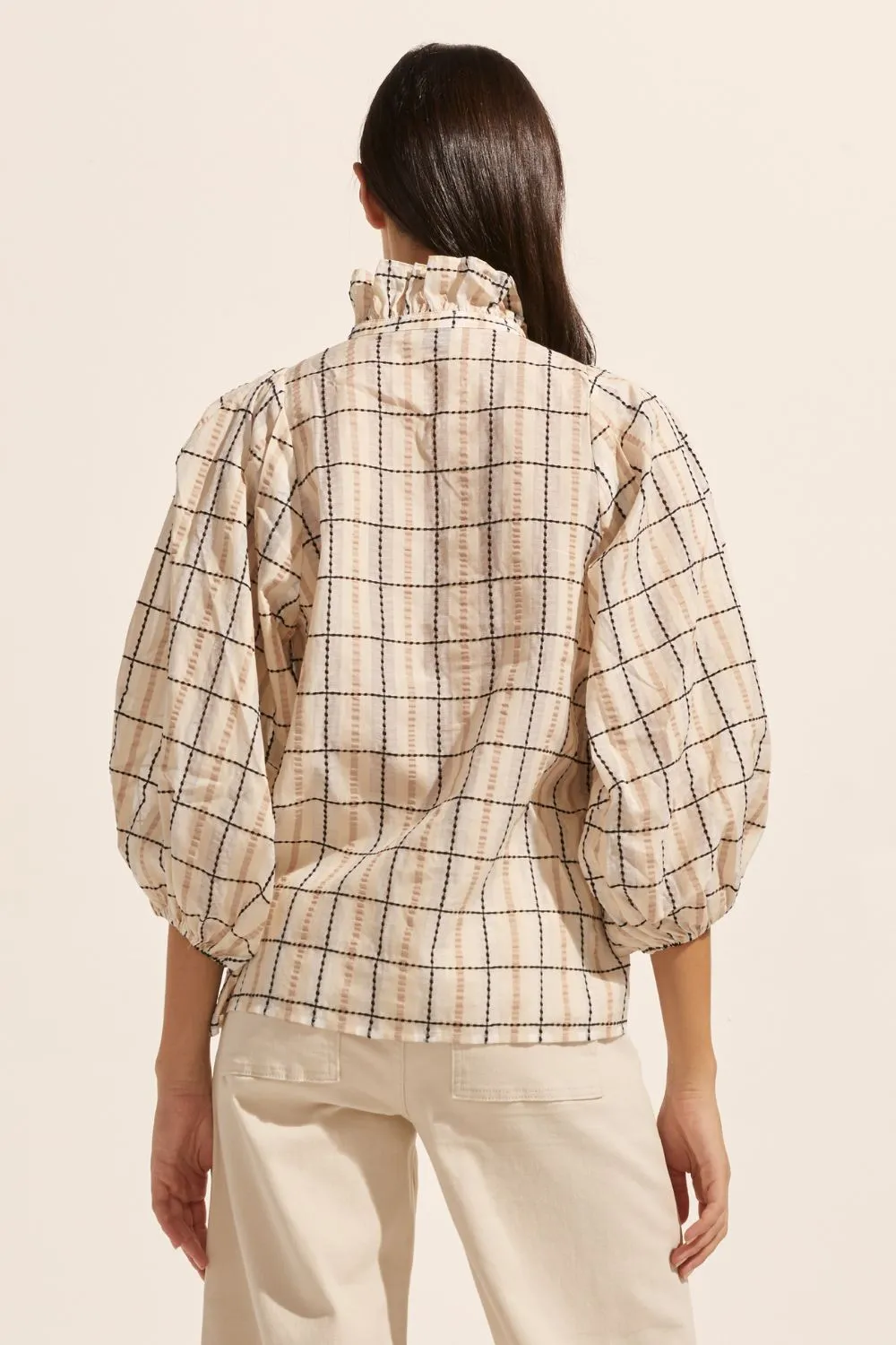 grant top - ivory check