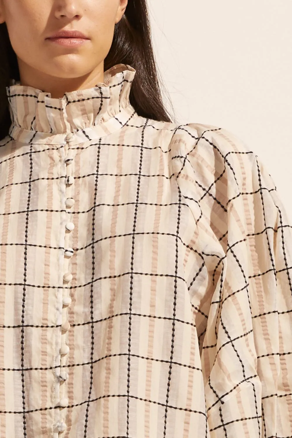 grant top - ivory check