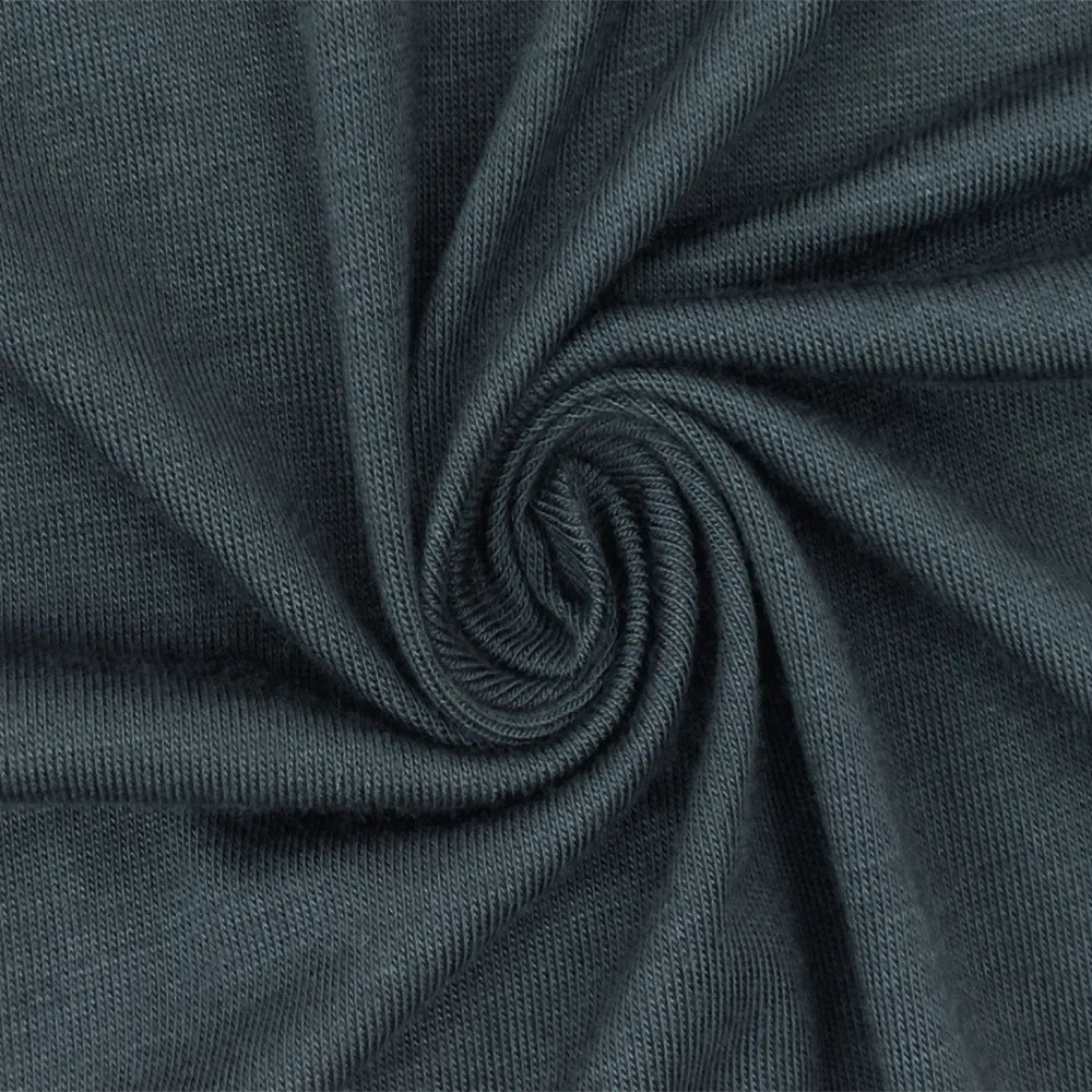 Hollow Blue Solid Stretch Rayon Tissue Jersey Knit Fabric
