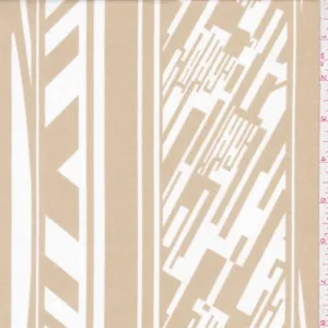 ITY Golden Sands/White Digital Stripe Nylon Jersey Knit Fabric