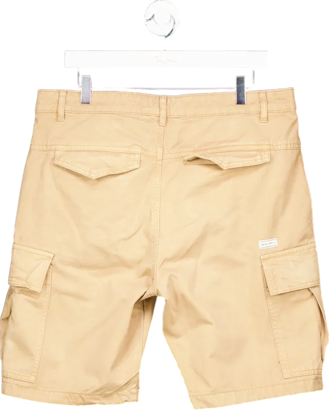 Jack Wills Beige Cargo Shorts UK L