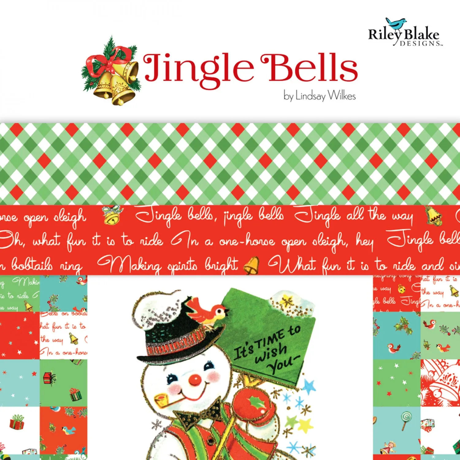 Jingle Bells | Main White by Lindsay Wilkes for Riley Blake | C14830-WHITE