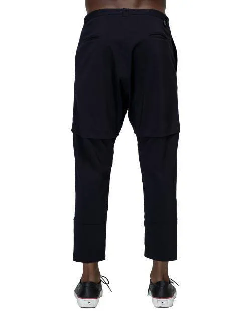Konus Men's Drop Crotch Tapered Stretch Twill Pants