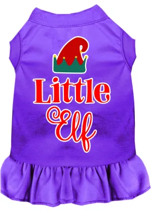 Little Elf Screen Print Dog Dress Purple Xl