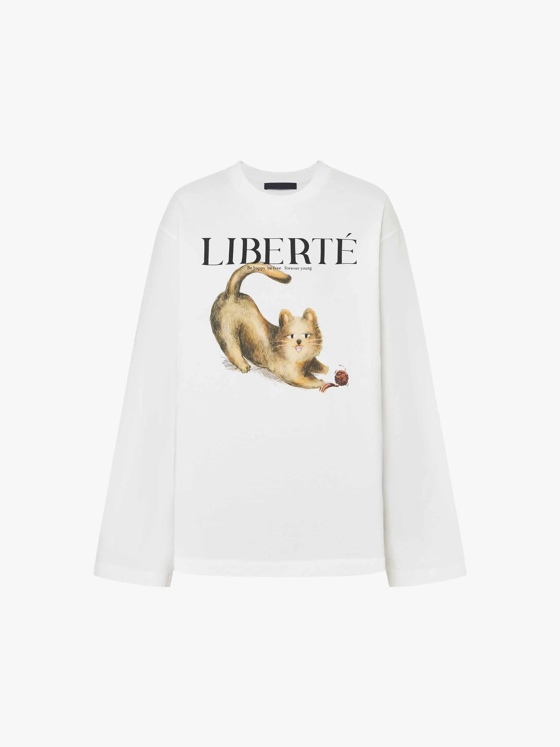Loose Cat Print T-shirt