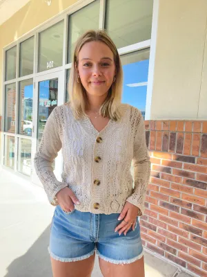 Melissa Button Down Sweater Top