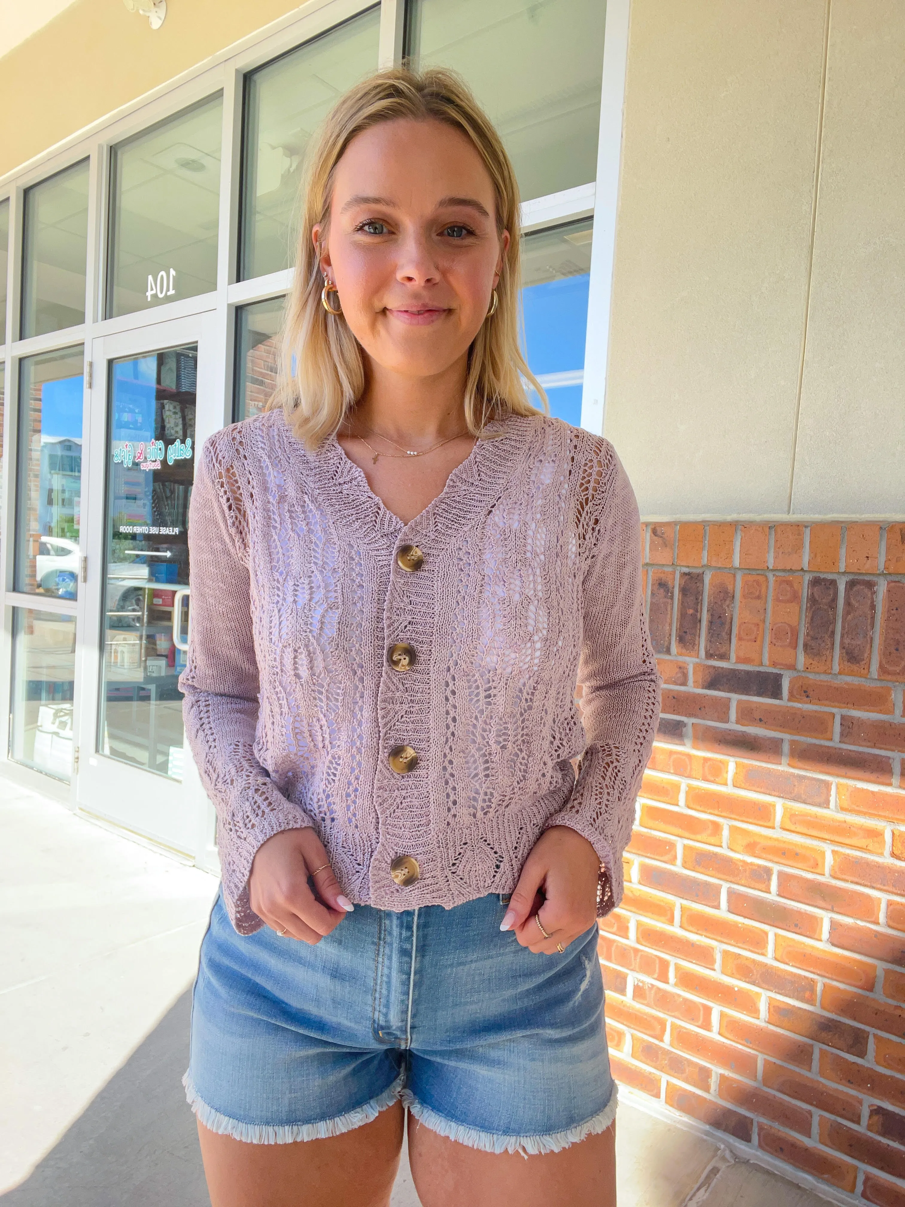 Melissa Button Down Sweater Top