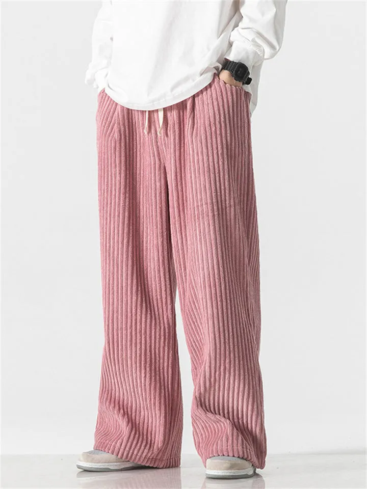 Men's Drawstring Trendy Youth Corduroy Pants