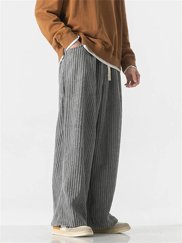 Men's Drawstring Trendy Youth Corduroy Pants