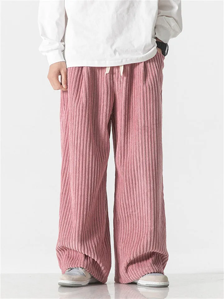 Men's Drawstring Trendy Youth Corduroy Pants